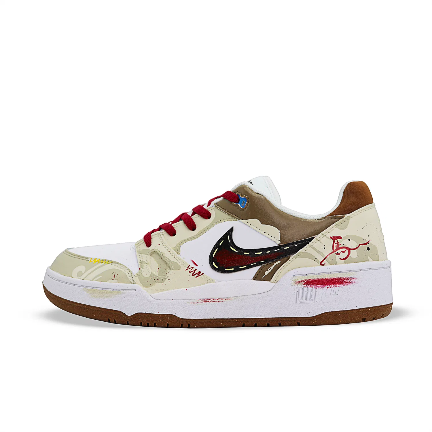 Кроссовки Full Force Low Nike Red Brown White — фото 4