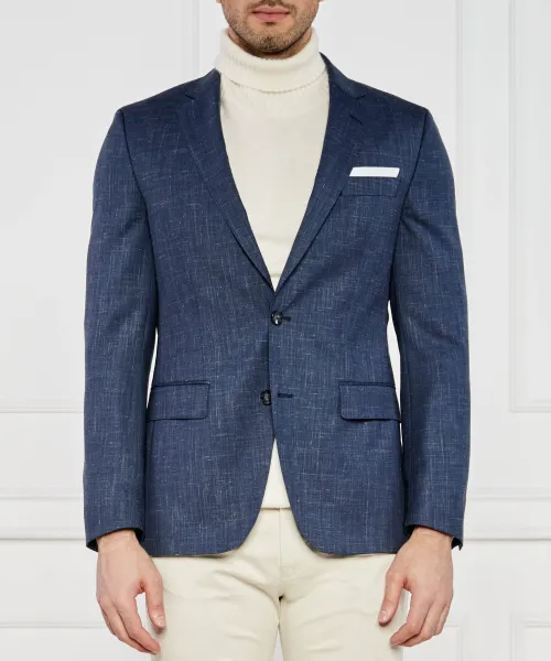 

Элегантная шерстяная куртка Hutson Slim fit Boss, синий