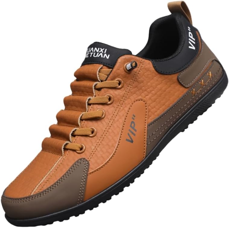 

Мужские модные повседневные туфли - кеды с плоским носком и шнуровкой на резиновой подошве. Комфортные и мягкие. Подходят для ежедневного использования круглый год Spkfhd, коричневый