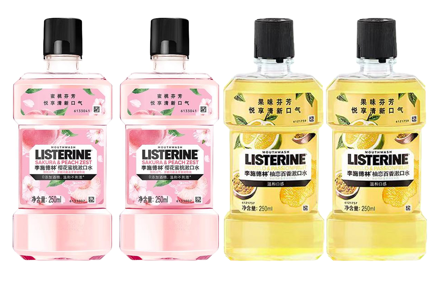 Listerine Ополаскиватель для полости рта Cherry Blossom Peach Coconut Lime освежающий дыхание и удаляющий зубной налет 500мл+500мл — фото 4