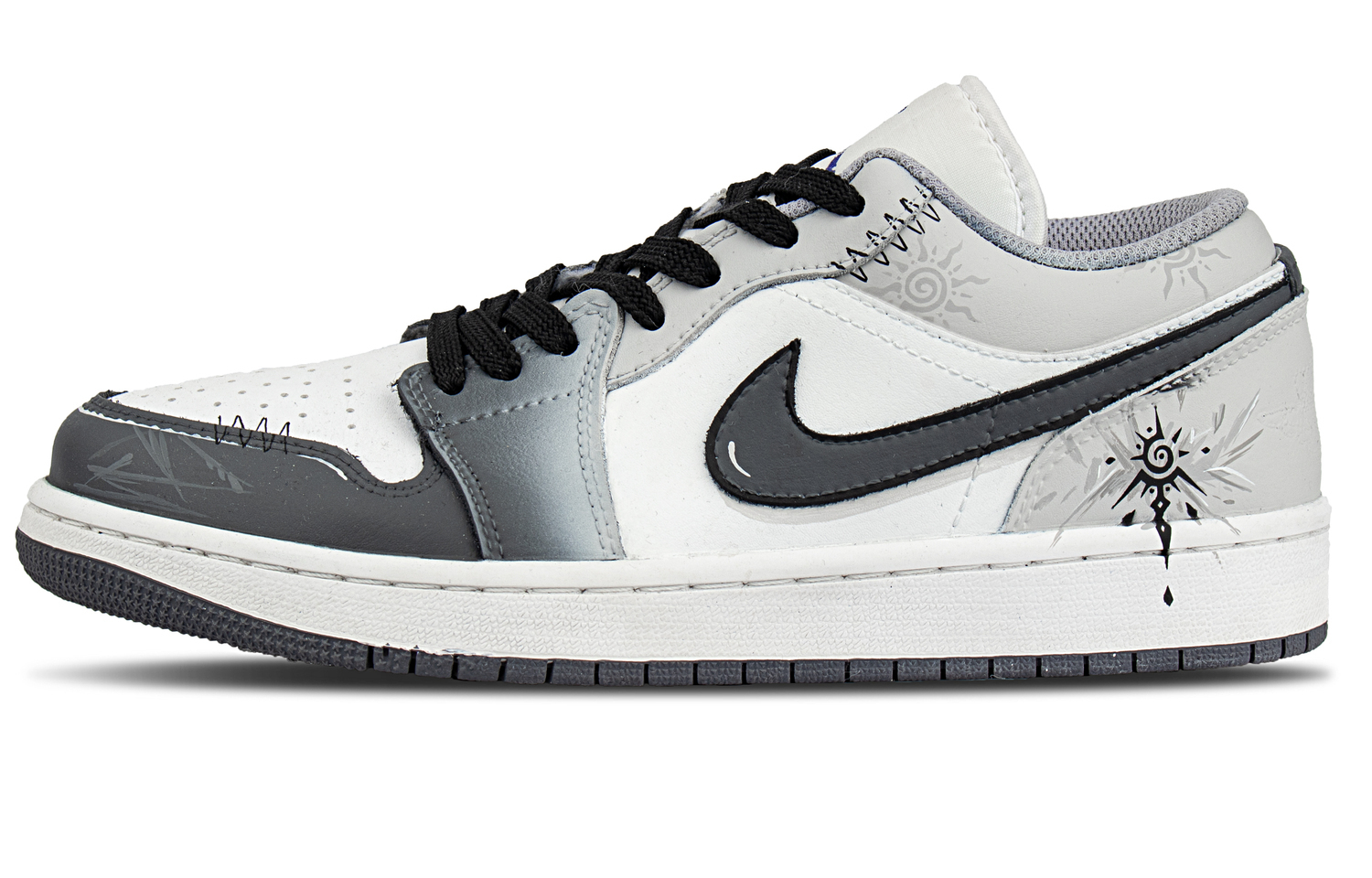 

Jordan Air 1 Coverage Low top Vintage Basketball Shoes Unisex Black Gray