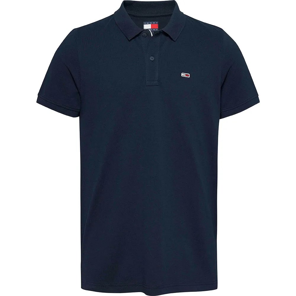 

Поло с коротким рукавом Tommy Jeans Placket Slim Fit, синий