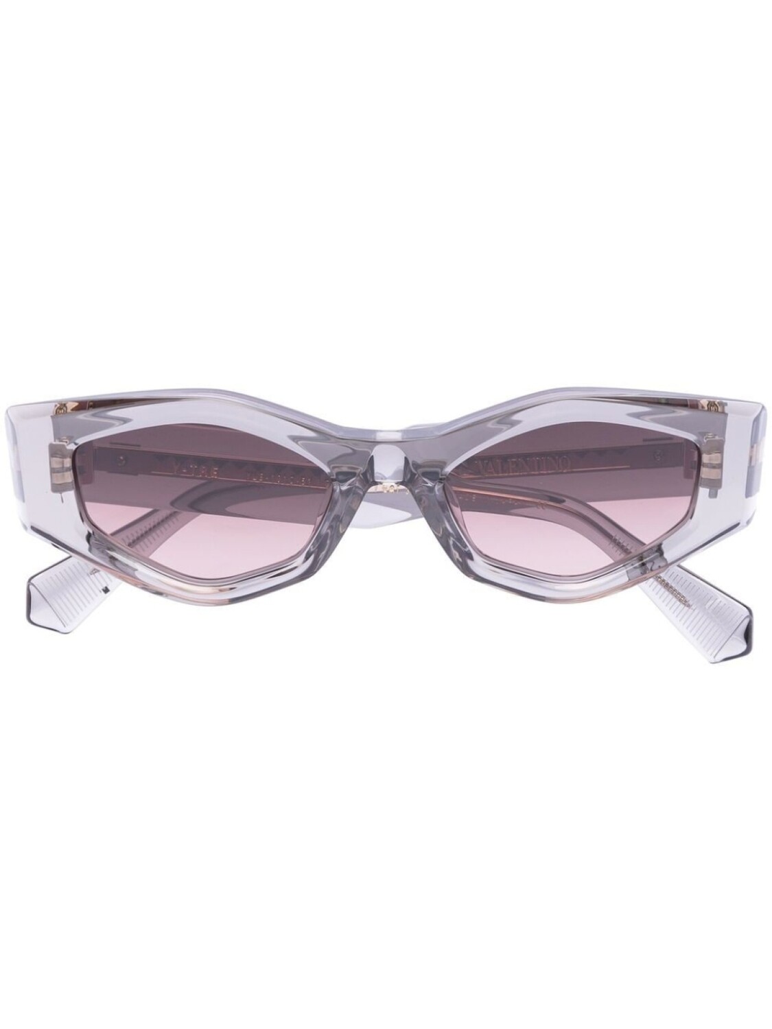 

Valentino Eyewear солнцезащитные очки Rockstud в геометричной оправе, серый