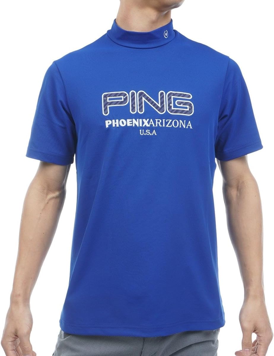 

Мужская футболка с коротким рукавом и высоким воротником Pin Apparel 621-6167201 (впитывающая, быстросохнущая, с аппликацией) Ping Apparel, синий