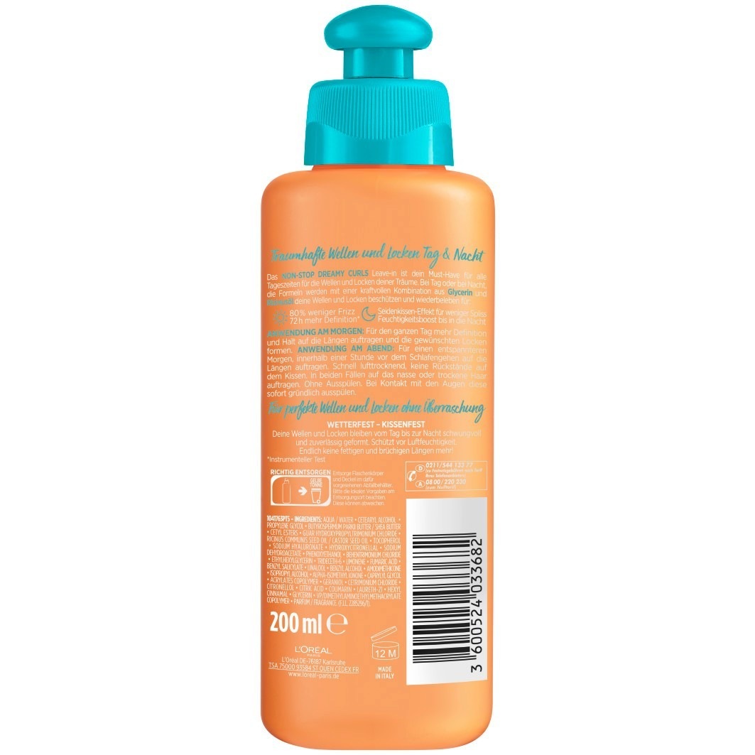 Кондиционер для волос elvital dream length curls non-stop dreamy curls leave-in Loreal Paris, объем 200 мл — фото 2