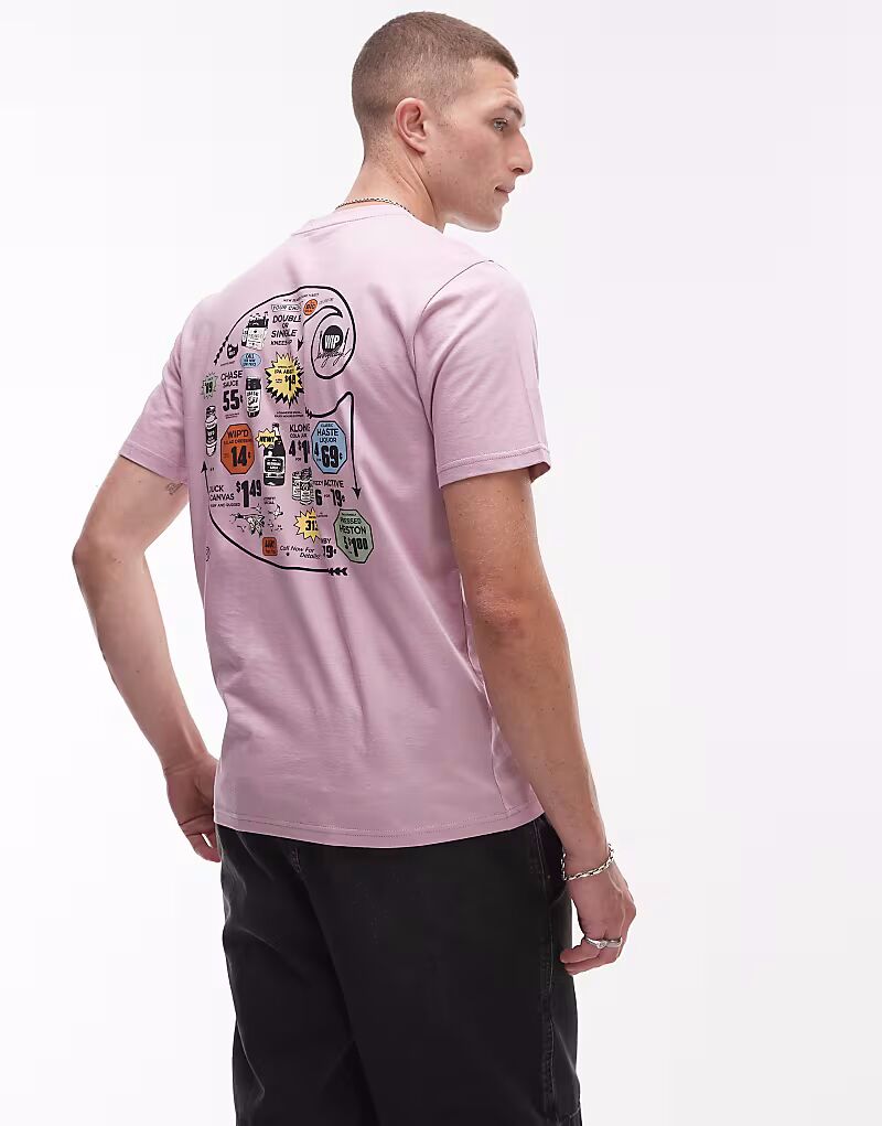 

Футболка с логотипом каталога Carhartt WIP розового цвета