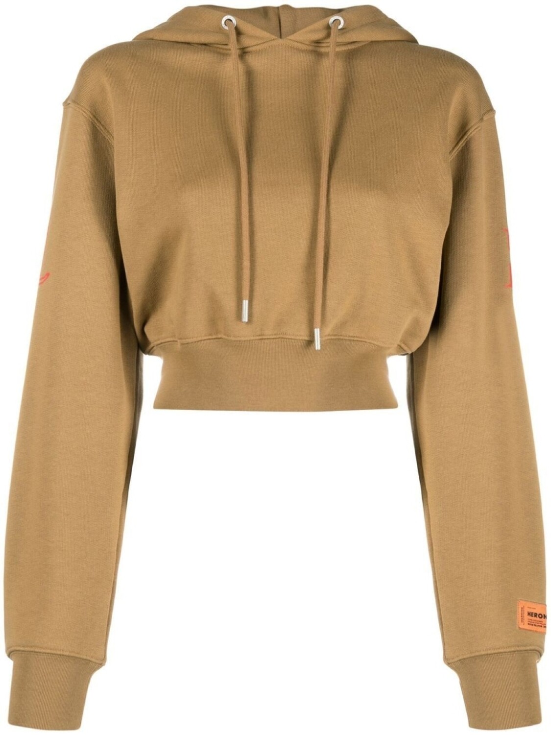 

Heron Preston укороченное худи с надписью, коричневый