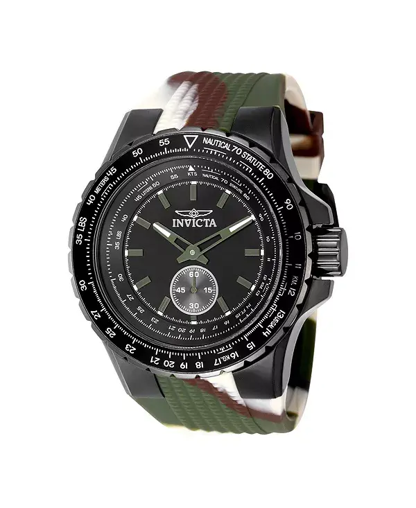 

Мужские кварцевые многофункциональные часы-авиаторы 49320 с черным циферблатом Invicta, green