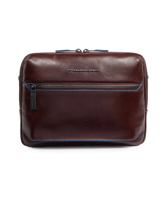 

Синяя квадратная сумка через плечо для iPad mini Piquadro, коричневый