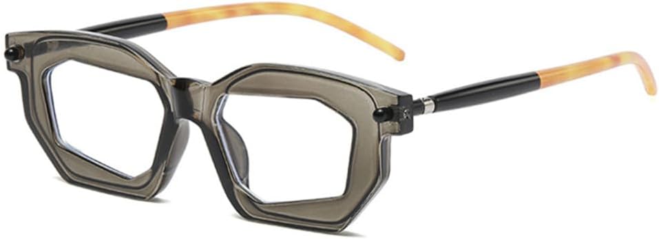 

Солнцезащитные очки Polygon Cat Eye женские, двухцветные, с прозрачными линзами, мужская оправа в стиле панк с заклепками, солнцезащитные очки UV400 LANGSER, Grey Clear