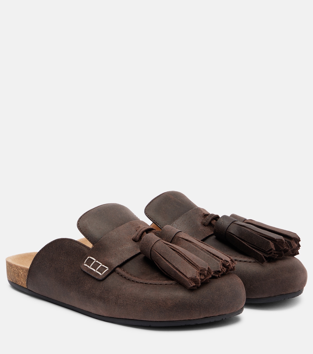 Бахромчатые замшевые мюли JW Anderson, Deep Walnut