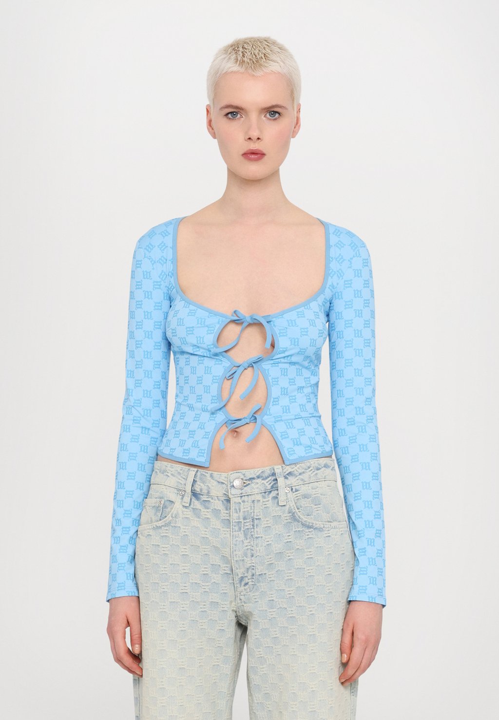 

Кардиган MONOGRAM COQUETTE BOLERO MISBHV, светло-голубой