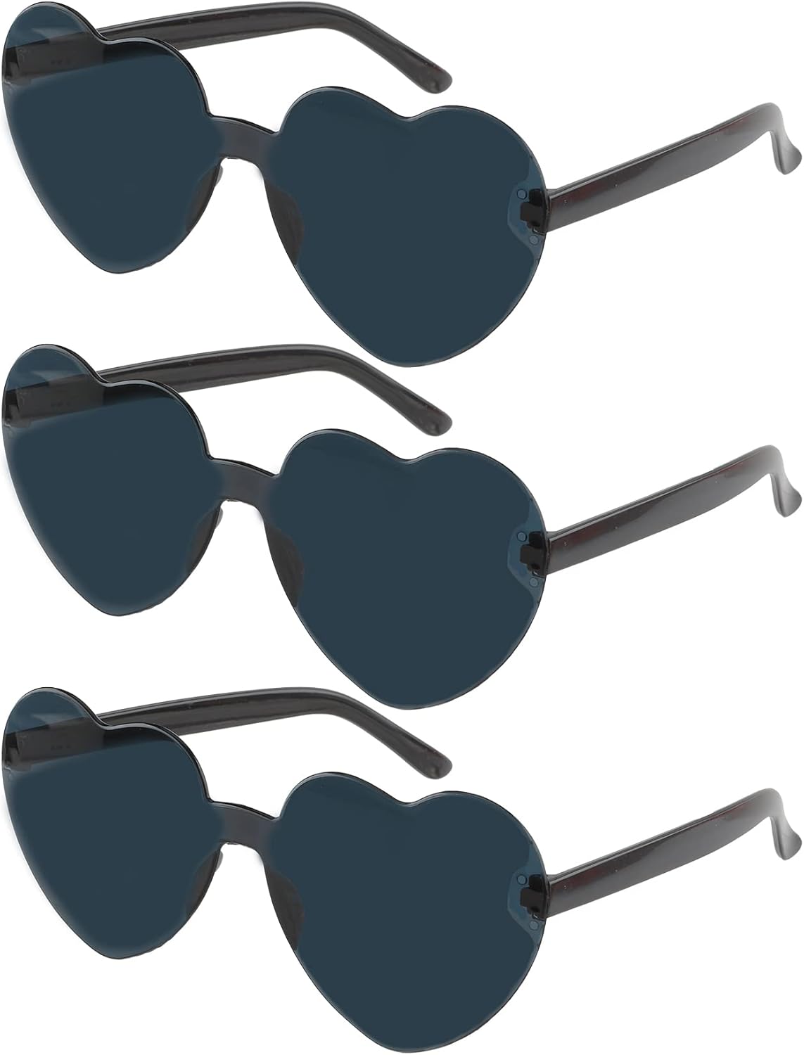 

Солнцезащитные очки в форме сердца, черные солнцезащитные очки в форме сердца, набор из 3 штук, очки «Любовь в сердце», очки в форме сердца, очки для вечеринок для женщин и мужчин, черные фестивальные очки AFNWQI