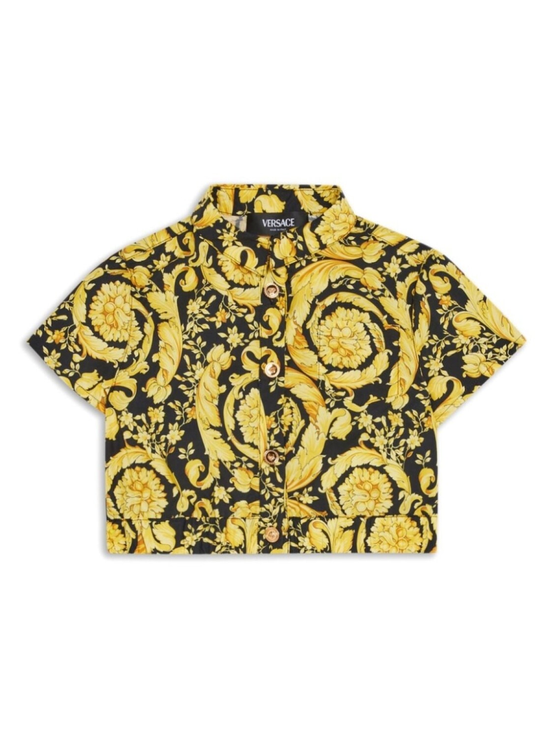 

Versace Kids рубашка с короткими рукавами и принтом Barocco, черный