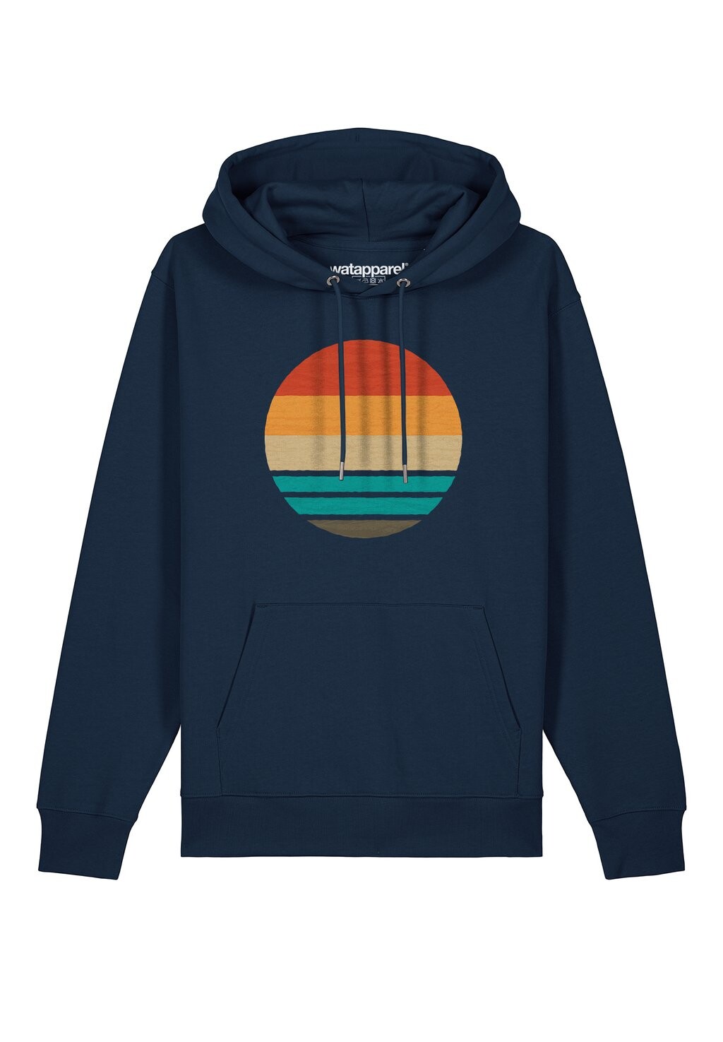 

Толстовка с капюшоном RETRO SUNSET OCEAN watapparel, темно-синий