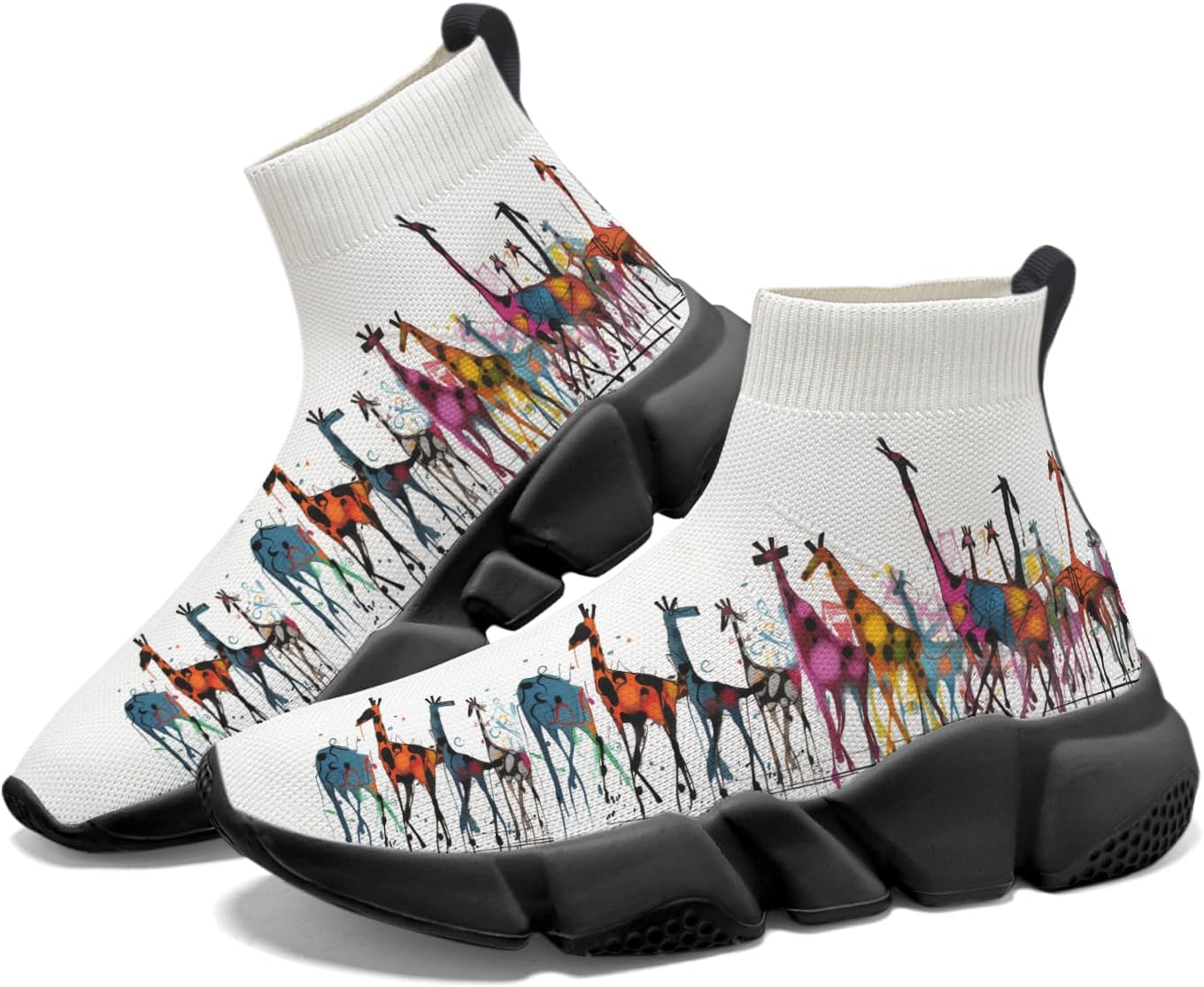 

Мужские теннисные кроссовки противоскользящие для бега, повседневной ходьбы и джоггинга, женские слипоны-носки с рисунком животных Hetios, Animal_15