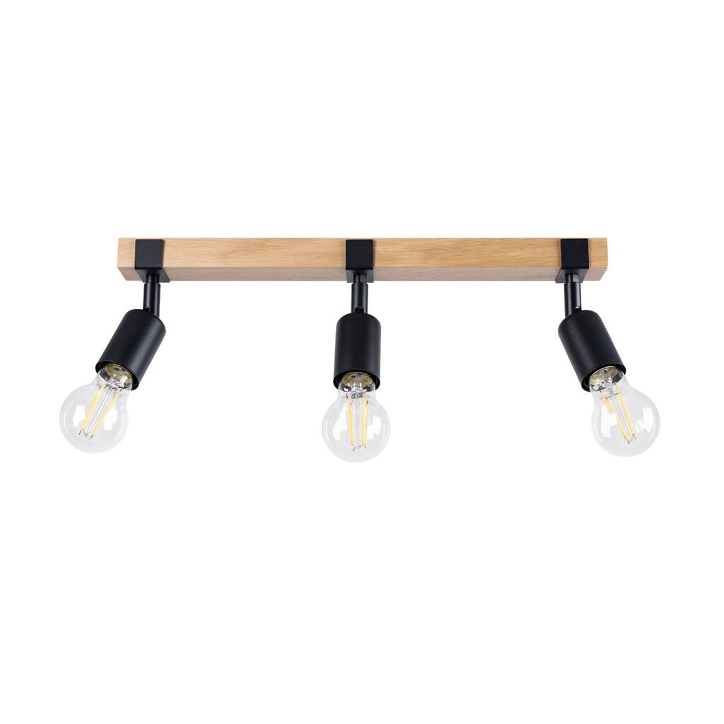 

Потолочный светильник ZUCA 3 черный 3xE27 15Вт сталь/дерево 14x15x53см Sollux Lighting