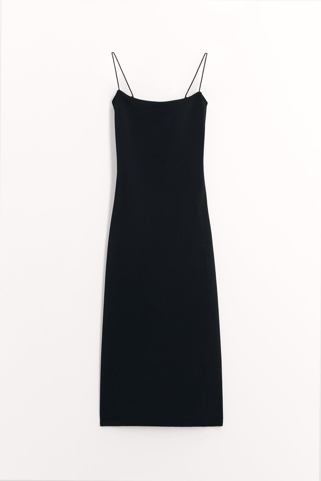 

Эластичное платье миди ZARA, черный