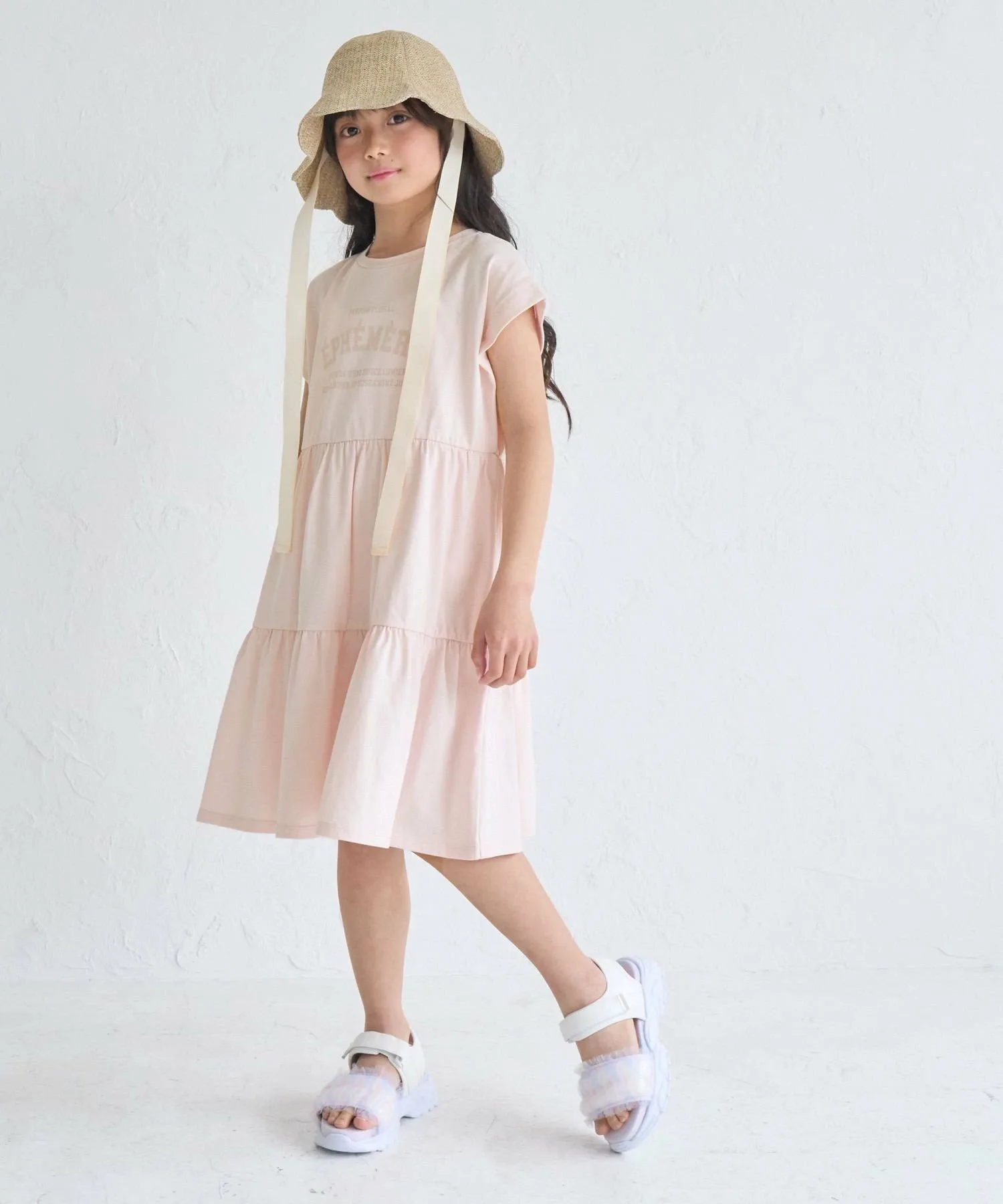 Многоярусное платье с логотипом, сшитое по фигуре ROPE' PICNIC KIDS, Pink (63)