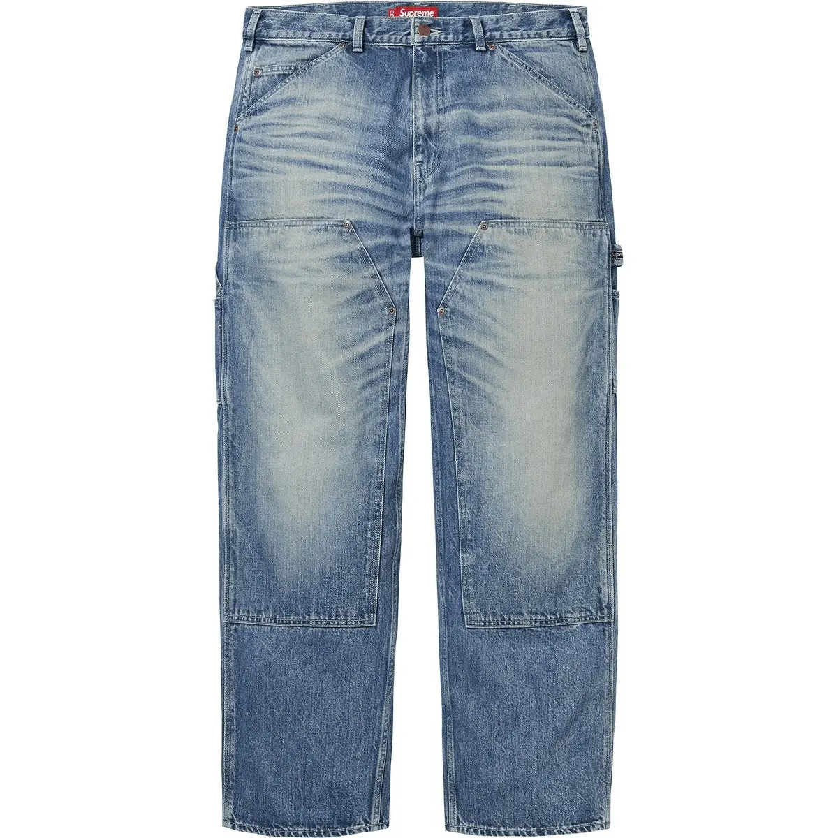 Поношенные рабочие брюки с двойными коленями Supreme, washed черный/washed черный — фото 2