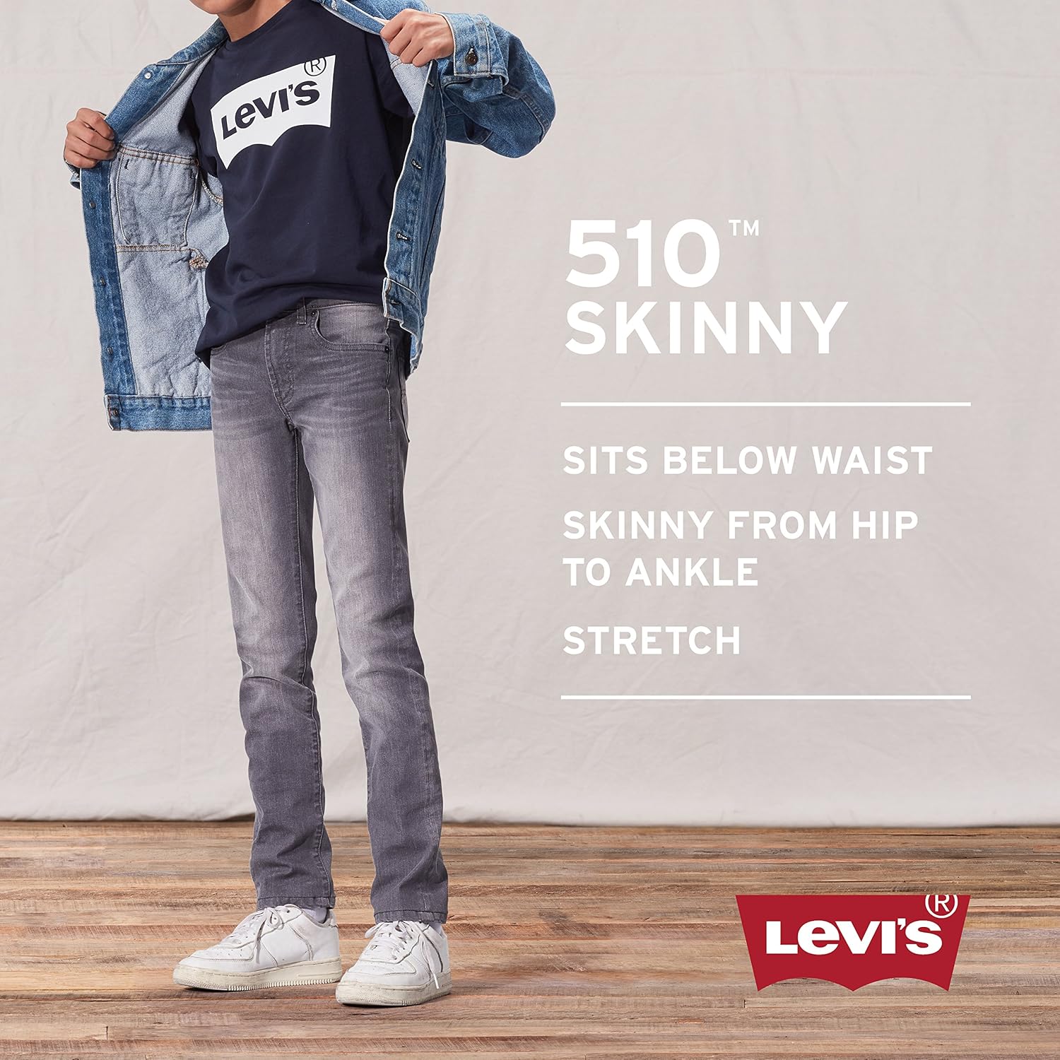 Джинсы Levi's Skinny Fit для мальчиков/Распродажа, Aura Orange — фото 2