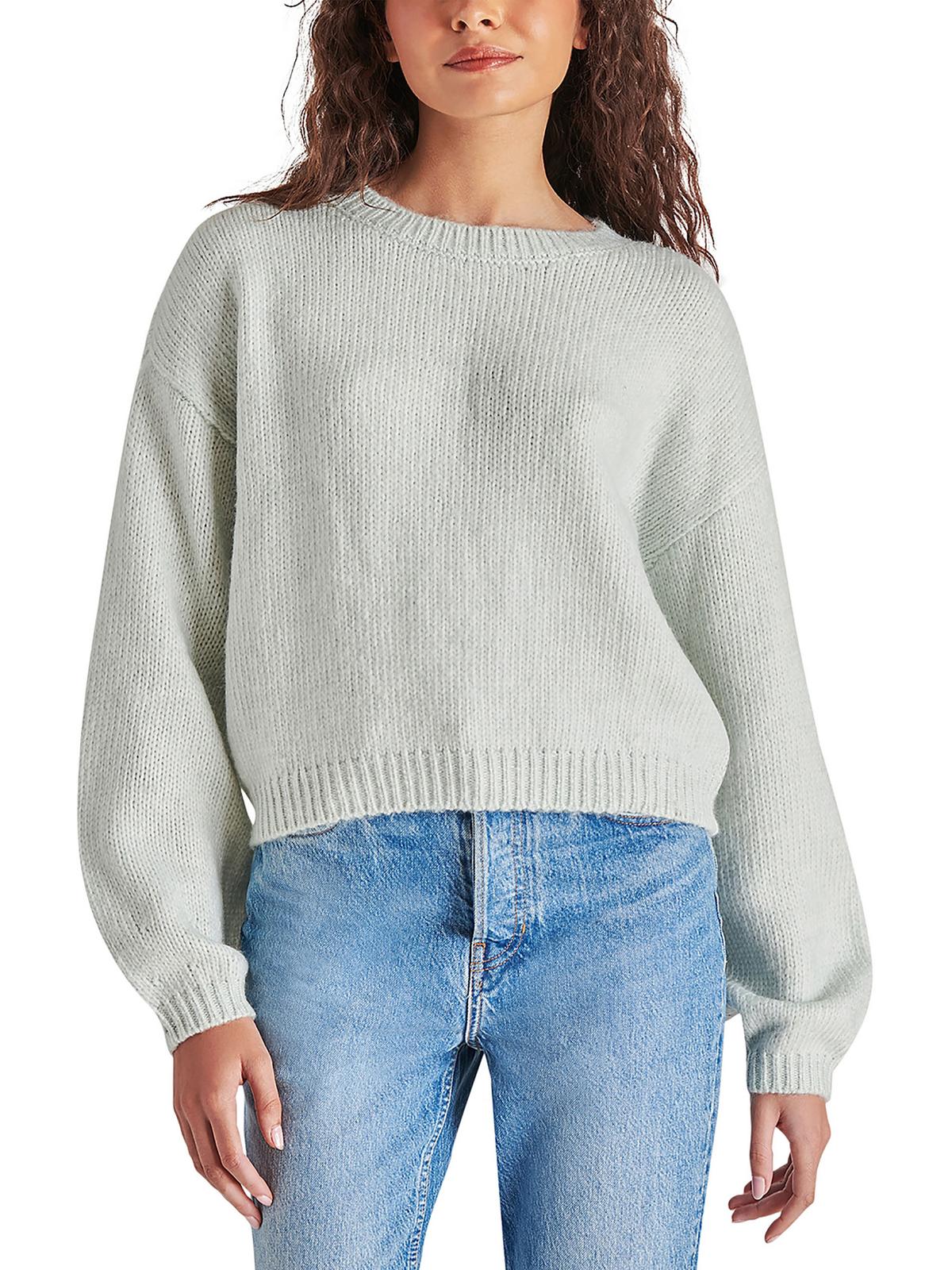 

Женский вязаный свитер с круглым вырезом Steve Madden, цвет jade cream