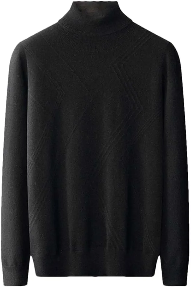 

Мужской пуловер из 100% кашемира с высоким воротником-поло