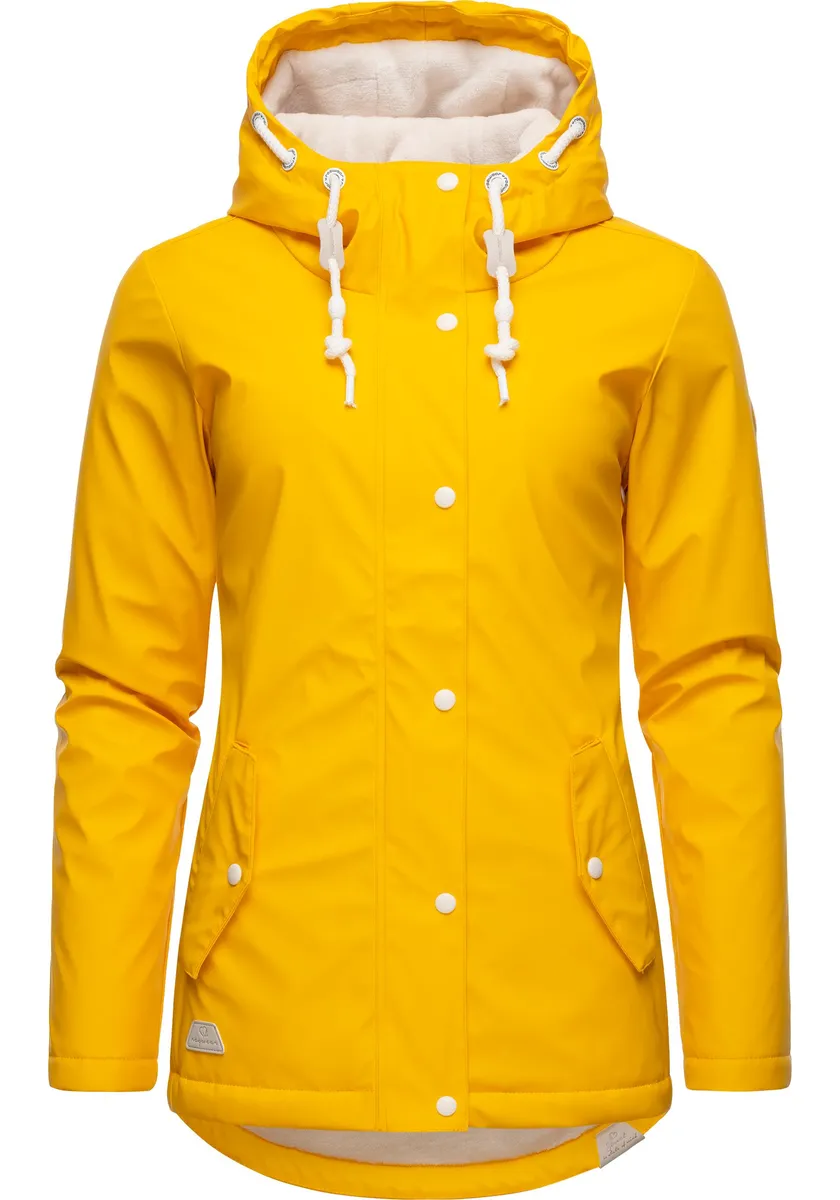 

Дождевик Ragwear "Мардж" с капюшоном, женский зимний плащ на теплой подкладке, желтый