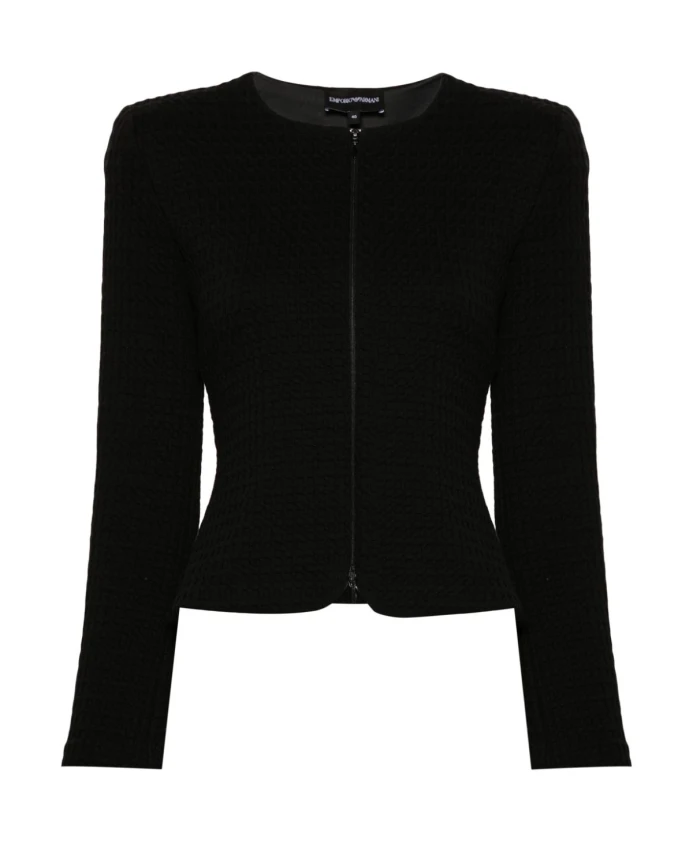 

Вафельный кардиган Emporio Armani, черный