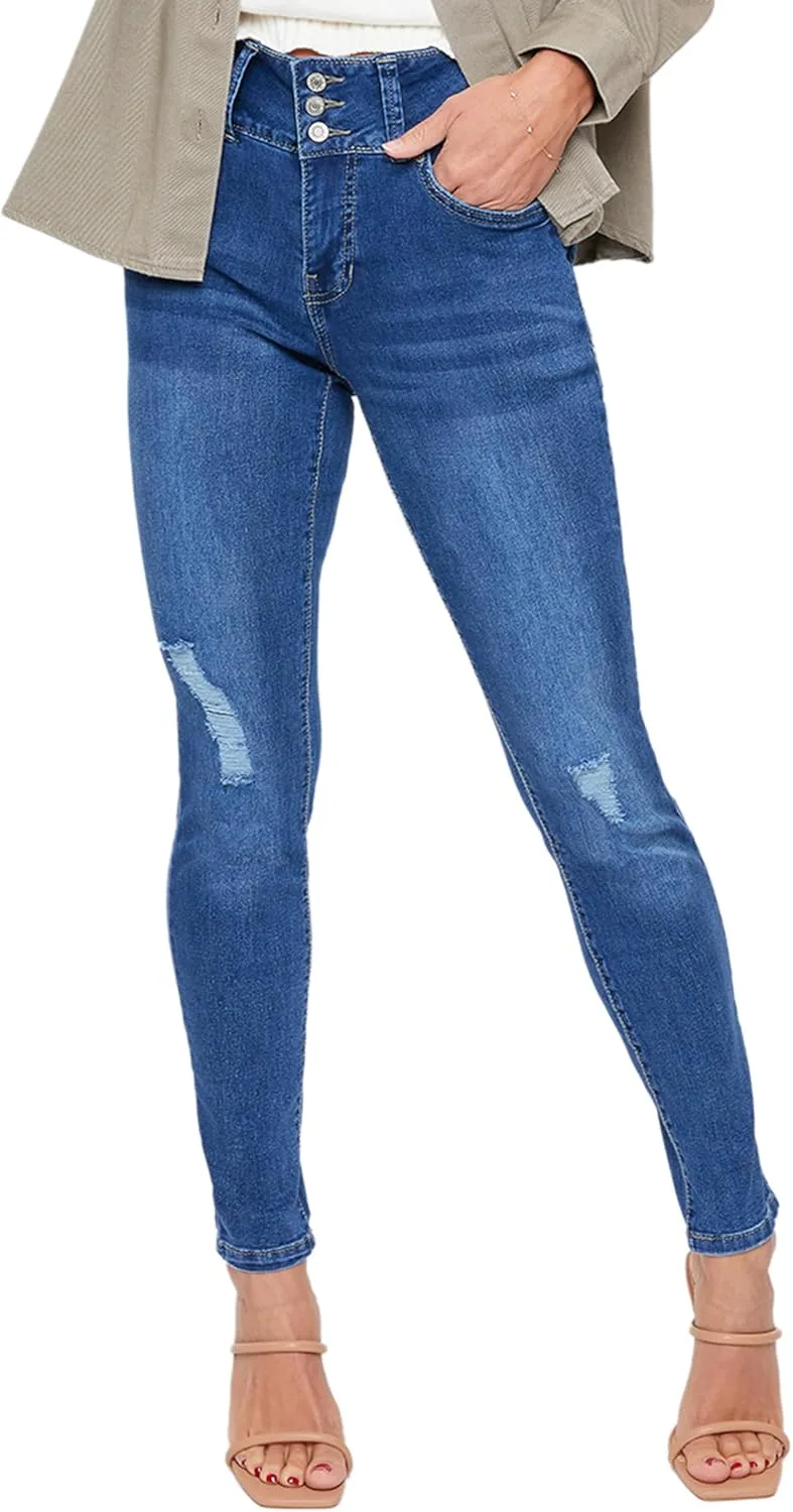 

Женские джинсы Essential с высокой посадкой и тремя пуговицами Royalty For Me