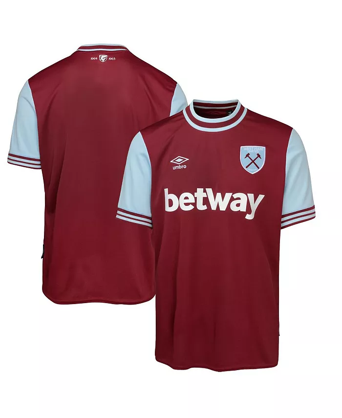 

Мужская домашняя реплика футболки West Ham United 2024/25 цвета кларет Umbro
