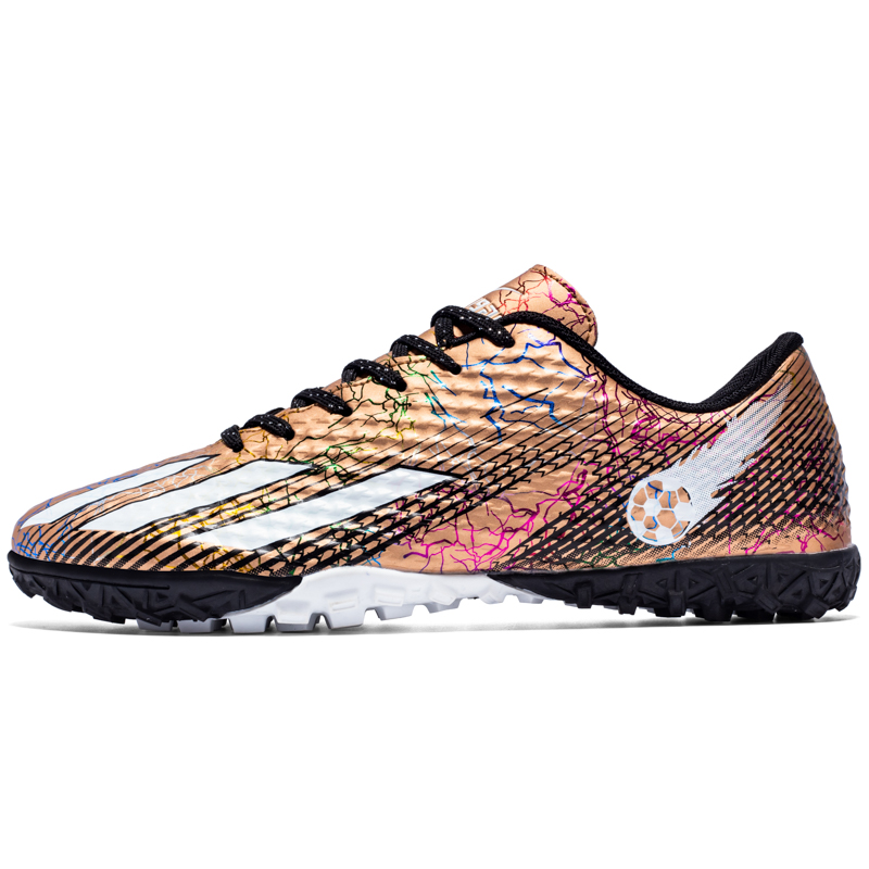 

Дышащие легкие футбольные бутсы мужские черно-серебристые DOUBLE STAR 88, черный золотой Low-Top Turf