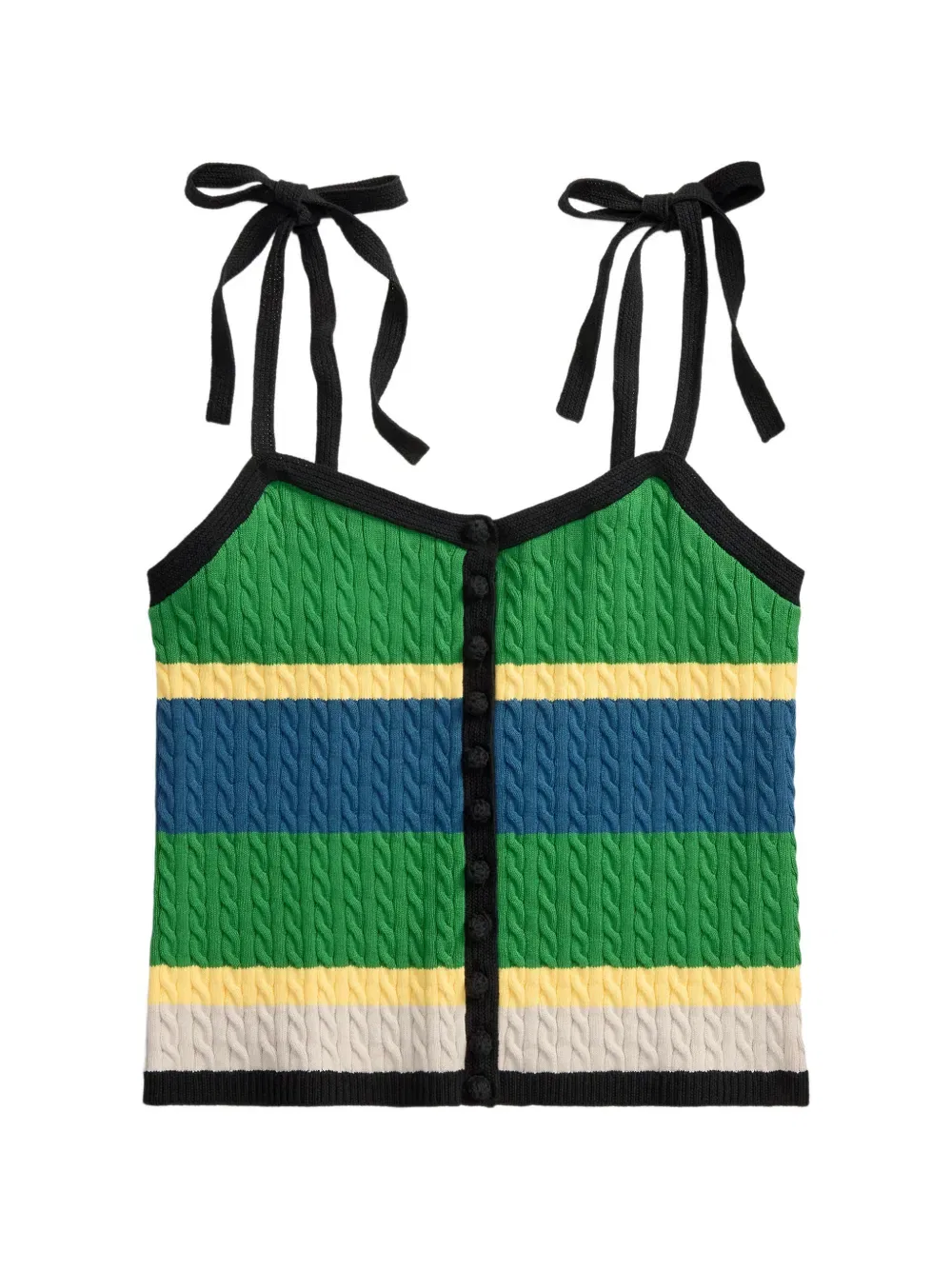 Майка крупной вязки с завязками Polo Ralph Lauren, черный