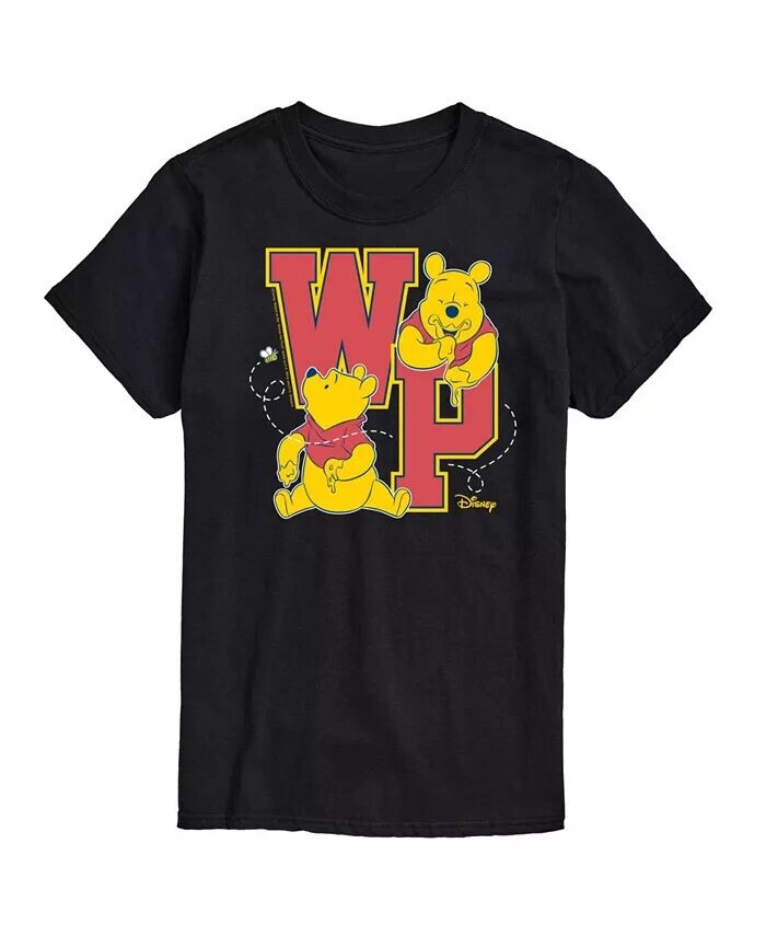 

Мужская футболка с коротким рукавом Hybrid Apparel Winnie the Pooh Collegiate Letters AIRWAVES, черный