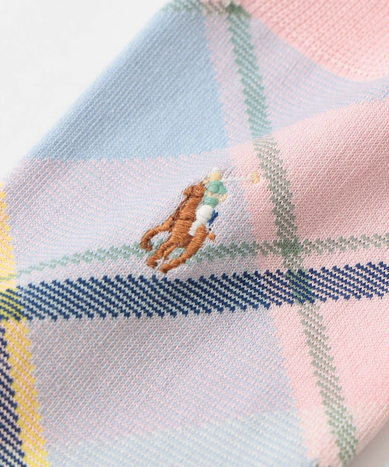 Носки POLO RALPH LAUREN из американского си-айленд хлопка, мадрасская клетка, серые — фото 3