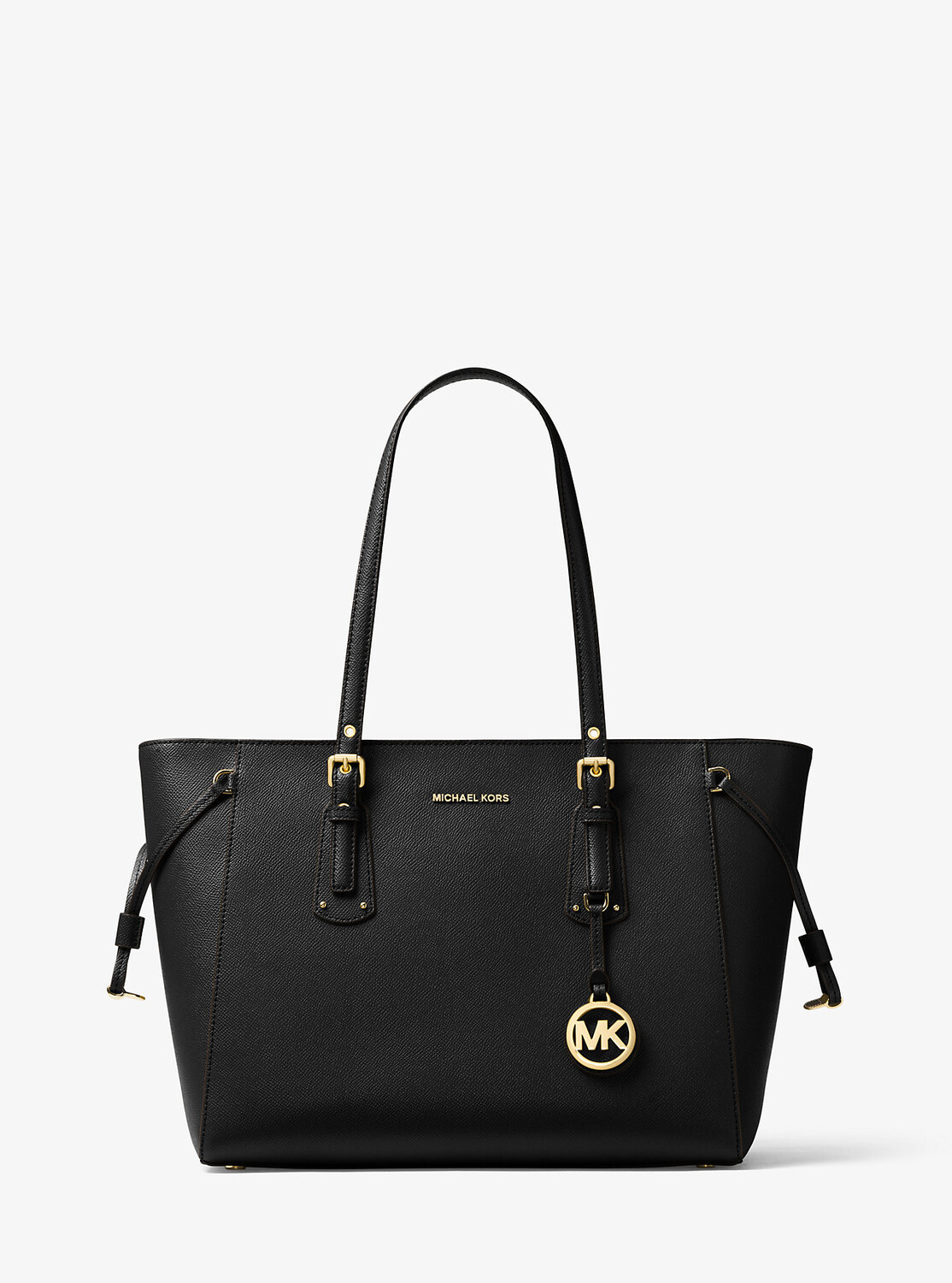 

Сумка-тоут Voyager среднего размера из перекрестной кожи Michael Kors, черный