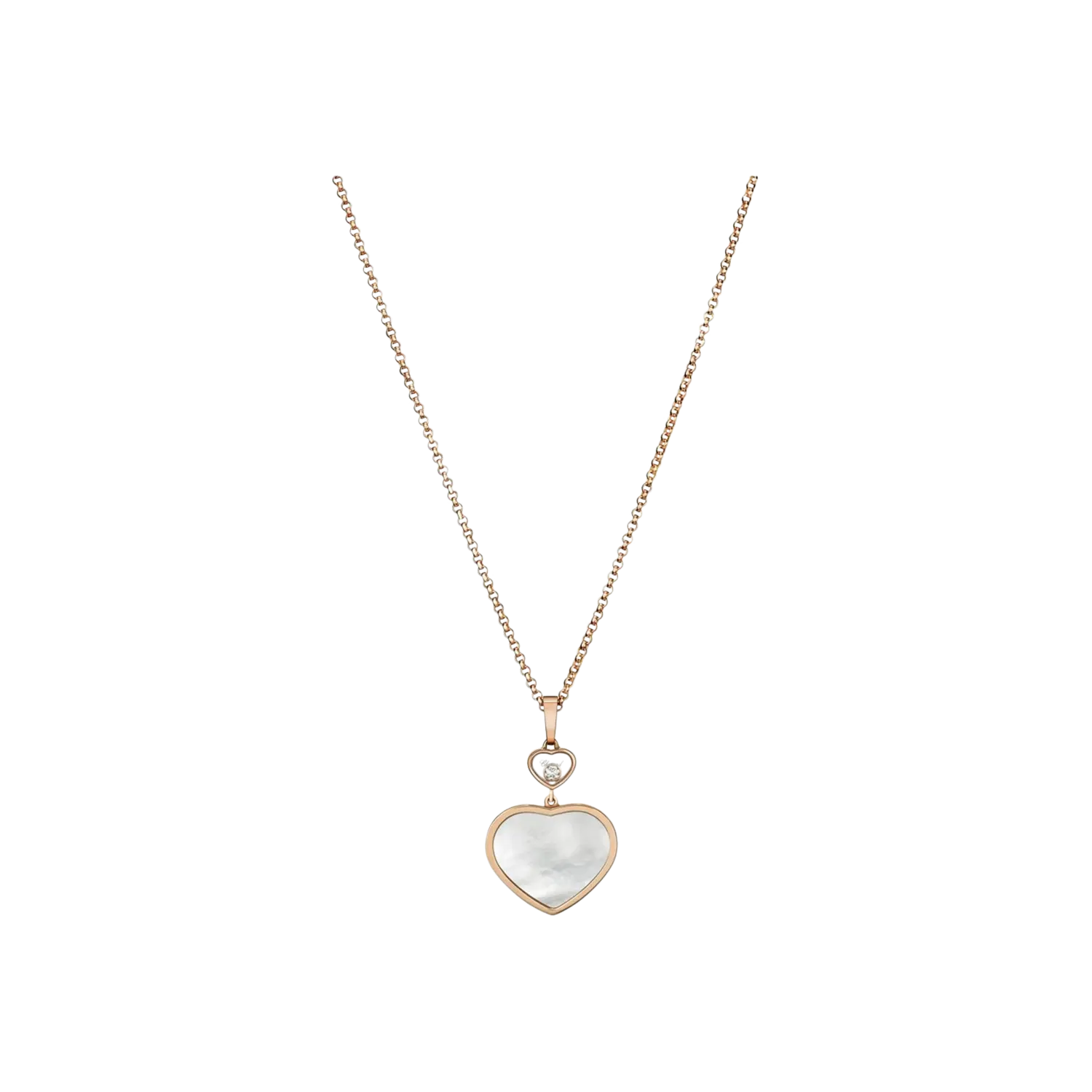 

Колье happy hearts из розового золота с бриллиантами и перламутром Chopard