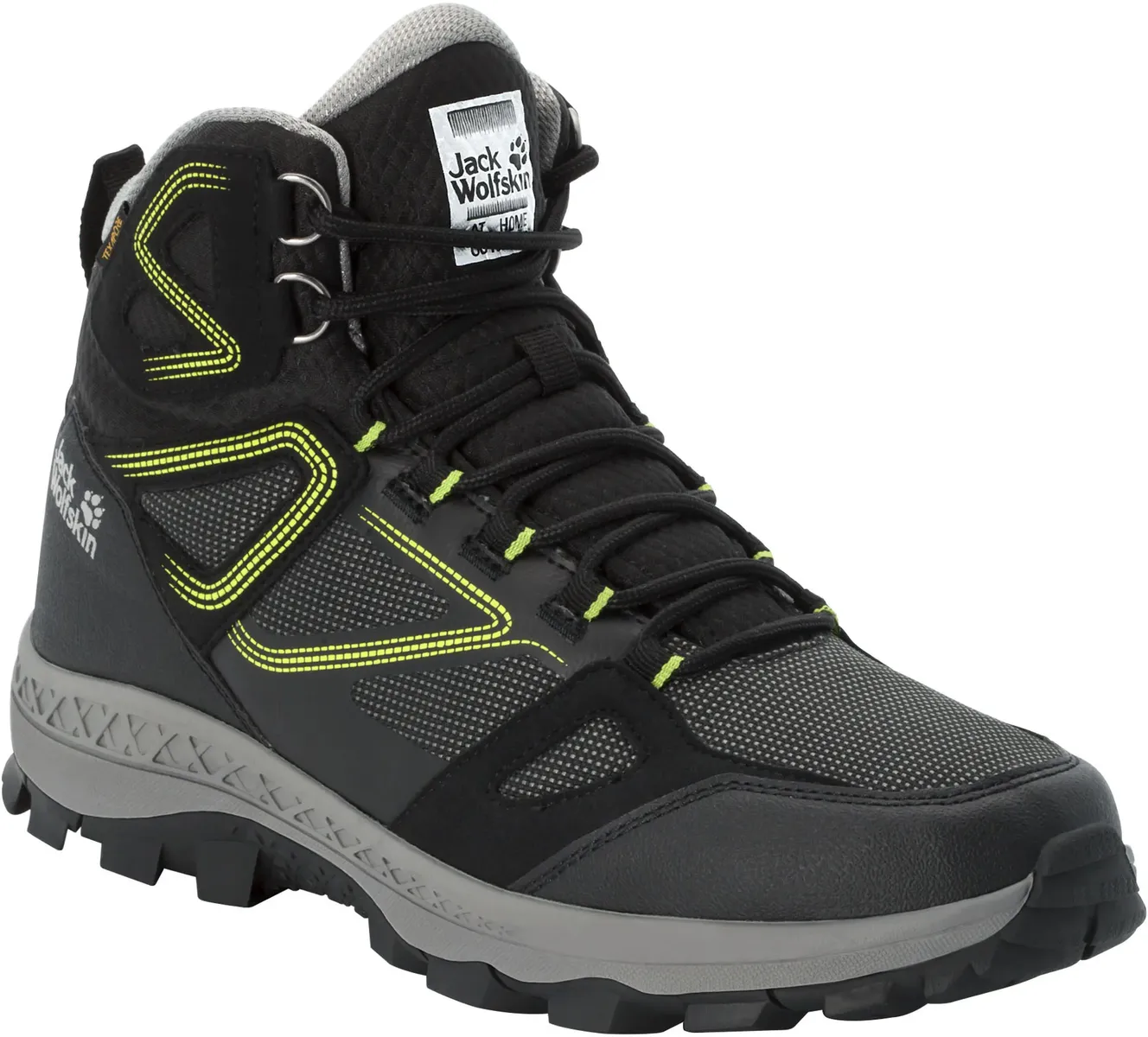 

Кроссовки Jack Wolfskin "DOWNHILL TEXAPORE MID M", водонепроницаемые, цвет Schwarz-Lime