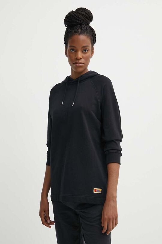 

Хлопковая толстовка Vardag Hoodie Fjallraven, черный