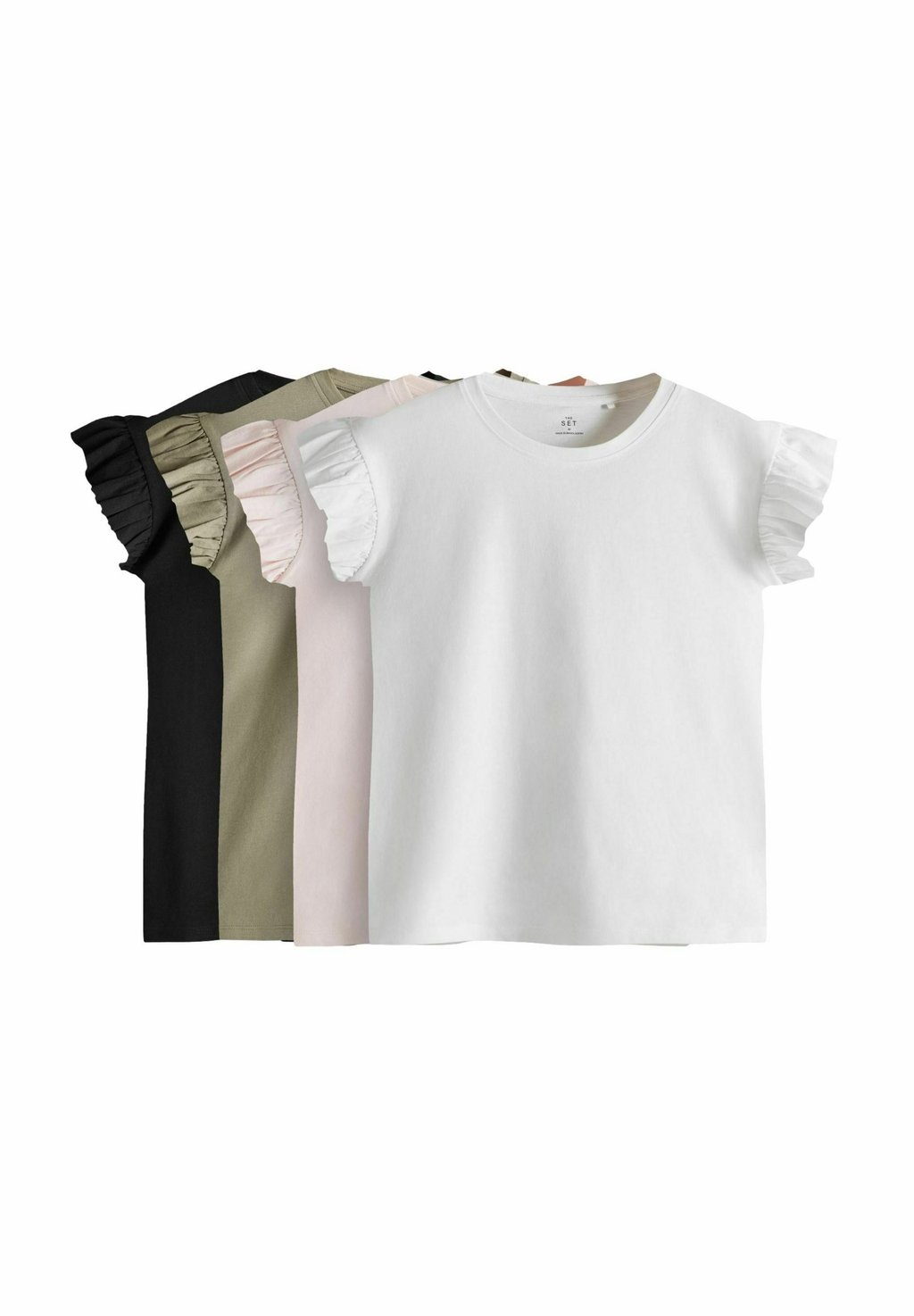 

Базовая футболка 4 PACK SHORT SLEEVED RUFFLE THE SET, черный