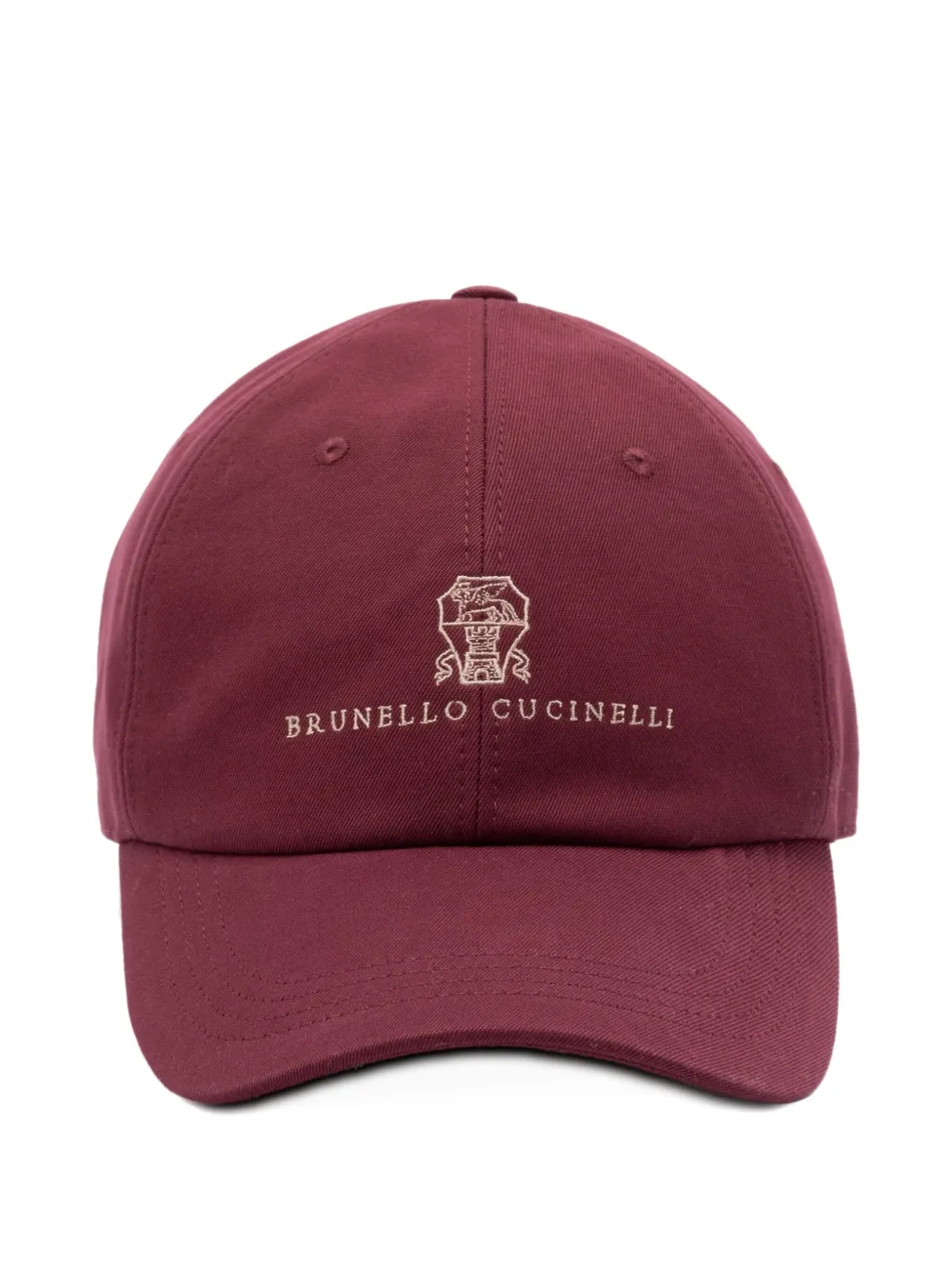 

Хлопковая кепка с кожаным ремешком Brunello Cucinelli, красный
