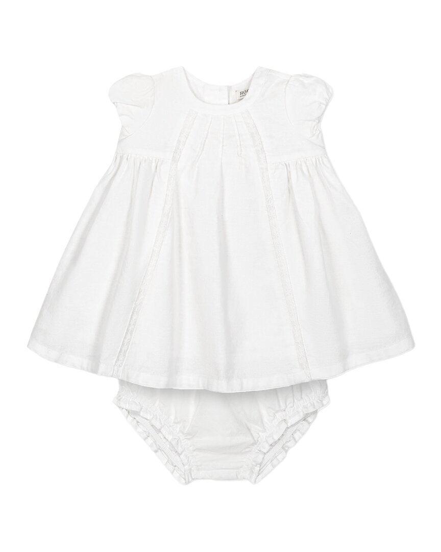 

Платье Hope & Henry из льна для особых случаев с защипами Hope & Henry, белый