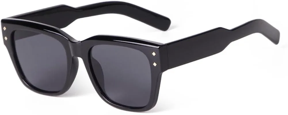 

Солнцезащитные очки с защитой UV400 | Оправа с крупными заклепками, цветные линзы | Для женщин и мужчин, для занятий спортом на открытом воздухе и вождения DSVIGF, 01