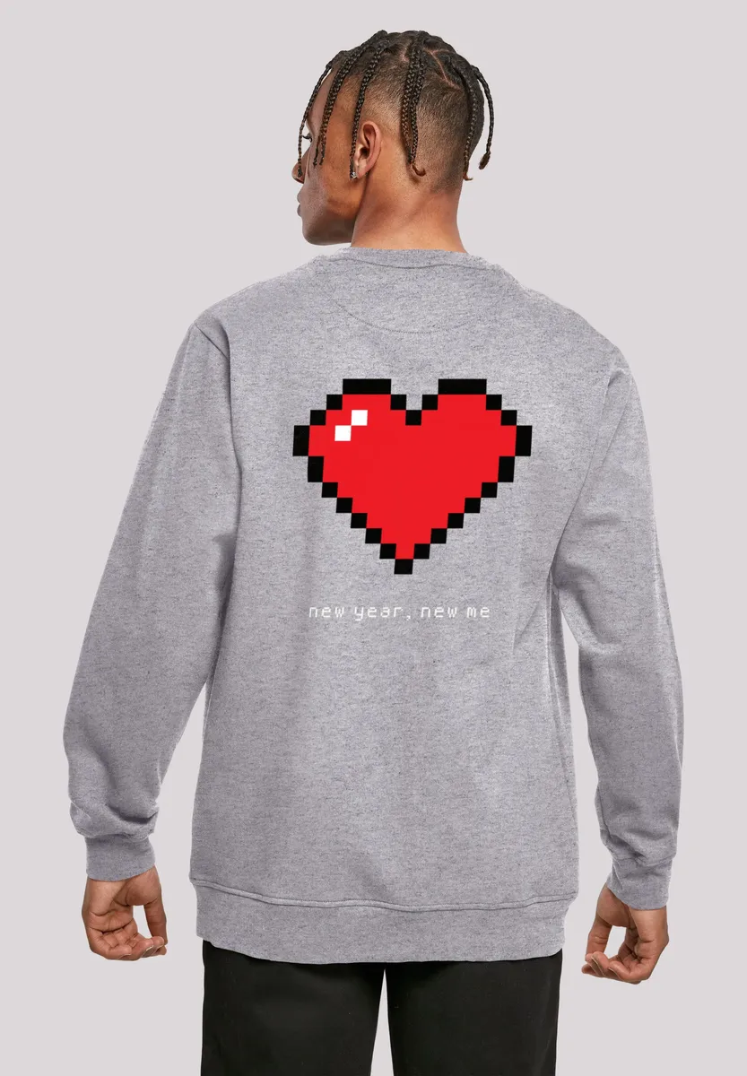 

Толстовка F4NT4STIC "Pixel Heart Happy New Year's Eve", принт, серый