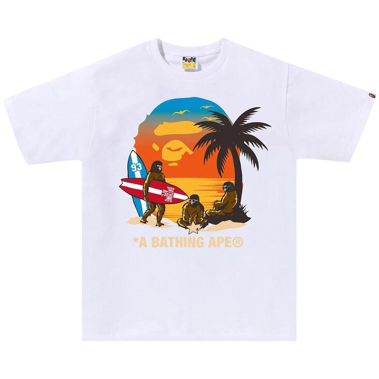 

Футболка BAPE Sunset Beach Ape Head Tee, белый