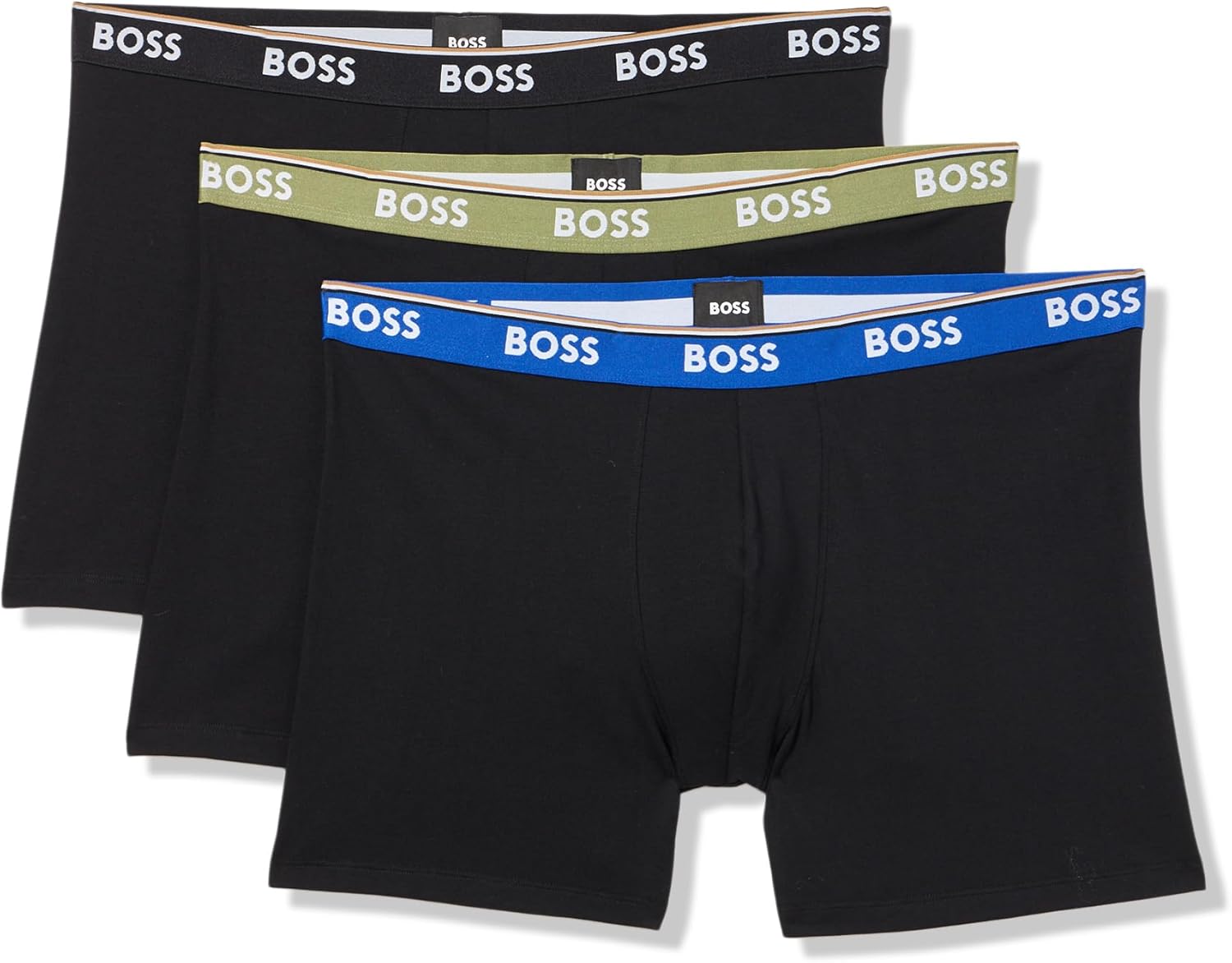 

BOSS мужские боксеры с ярким логотипом, 3 шт, разноцветные, Black Carbon