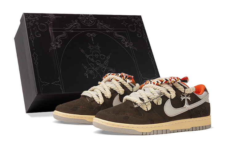 

Кроссовки Nike Dunk Skateboarding Shoes Unisex Low-top Brown/Gray, коричневый