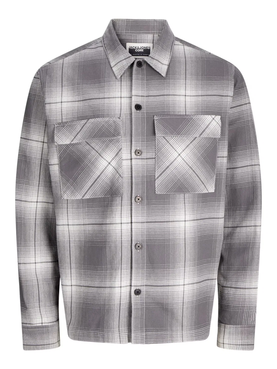 Удобная рубашка на пуговицах в клетку 'Чарли'. Jack & Jones Junior, Grey/Light Grey
