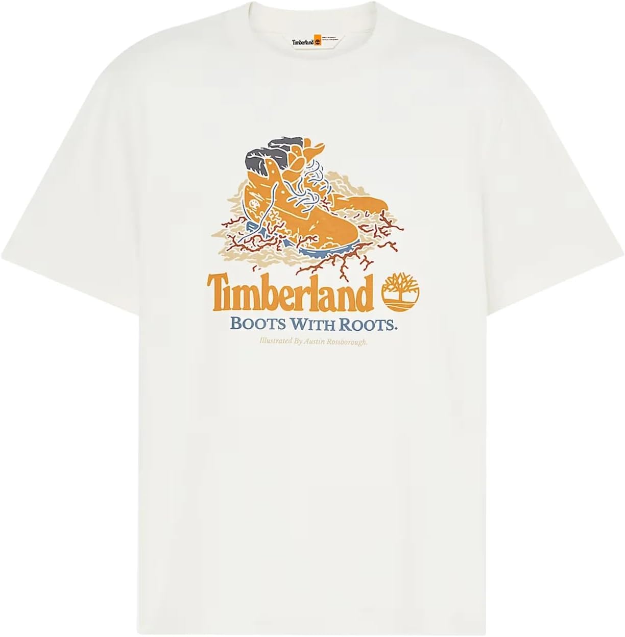 

Мужская футболка Timberland с принтом переднего ботинка, Vintage White, Белый, Мужская футболка Timberland с принтом переднего ботинка, Vintage White