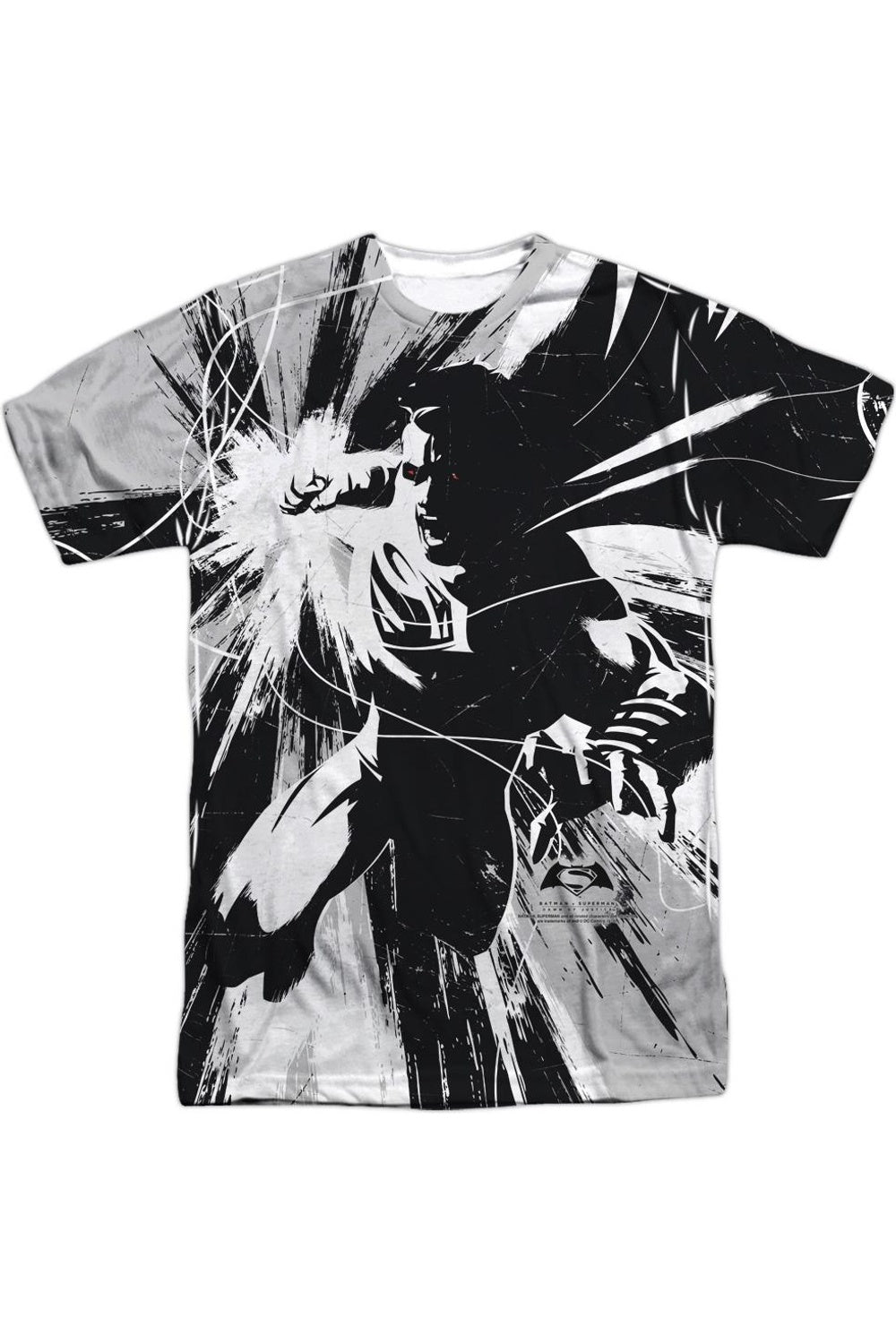 

Футболка / футболка с коротким рукавом из полиэстера для взрослых с рисунком Бэтмена против Супермена Gildan, белый